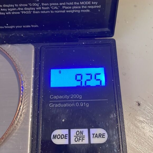 7.5” solid metal copper tone bangle bracelet etched all around w/striped & wheat - Picture 9 of 9